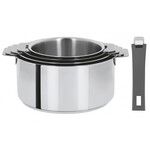 Coffret de 4 casseroles 14 a 20 cm avec 2 poignees Grise MUTINE AMOVIBLE
