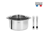 Coffret de 4 Casseroles 14 a 20 cm avec 2 Poignees Inox CASTELINE