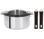 Coffret de 4 casseroles 14 a 20 cm avec 2 poignees Noire MUTINE AMOVIBLE