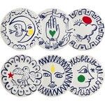 Coffret de 6 assiettes de table plates assorties L'Archipel Sentimental par Jean