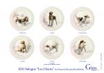 Coffret de 6 Assiettes Dessert Chien SOLOGNE