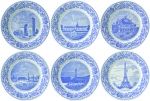 Coffret de 6 assiettes a mignardises en faience Monuments de Paris