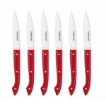 Coffret de 6 couteaux a steak Capucin manche rouge