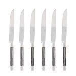 Coffret de 6 couteaux a steak CONTY NACRE GRIS CLAIR