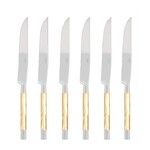 Coffret de 6 couteaux a steak CONTY NACRE NATUREL