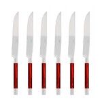 Coffret de 6 couteaux a steak CONTY ROUGE GRENADINE