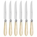 Coffret de 6 couteaux a steak DIANA NACRE NATUREL