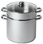 Couscoussier induction 26 cm inox avec couvercle en verre