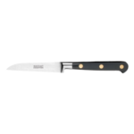 Couteau d'office stylet "bec d'oiseau" Forge Pro 9 cm manche noir rivets laiton