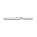 Couteau Legufruit crante ou bagel Forge Pro 12 cm manche blanc rivets inox