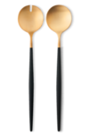 Service a salade Goa en acier inoxydable brosse Gold & manche noir