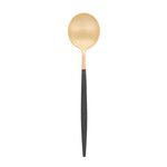 Set de 6 cuilleres a cafe/the Goa en acier inoxydable brosse Gold & manche noir