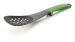 Cuillere ajouree vert fonce avec reposoir de proprete