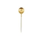Set de 6 cuilleres de table Goa en acier inoxydable brosse Gold & manche blanc