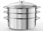 Cuit-Vapeur Ovale 2 Paniers Perfores 30 cm Inox Mutine Fixe