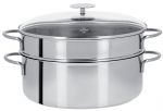 Cuit-Vapeur Ovale 1 Panier Perfore 30 cm Inox Mutine Fixe