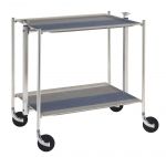 Desserte de cuisine Textable chrome 2 plateaux raye Pronto Bleu