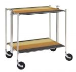 Desserte de cuisine Textable chrome 2 plateaux raye Pronto Jaune