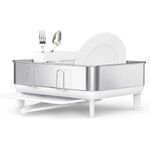 Egouttoir a vaisselle compact a cadre acier et blanc