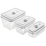 Ensemble de 3 boites en verre rectangulaires pour Pompe Sous-vide Fresh & Save