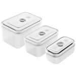 Ensemble de 3 boites en plastique rectangulaires pour Pompe Sous-vide FRESH & SAVE