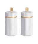 Ensemble Moulin a poivre et a sel L'Objet Porcelaine biscuit blanc 12 cm