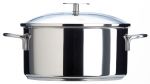 Faitout 24 cm inox Mutine avec deux anses fixes & couvercle en verre