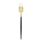 Set de 6 fourchettes de table Goa en acier inoxydable brosse Gold & manche noir