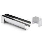 Gouttiere a buche ronde fine demontable grand modele en inox  30 x 8 cm