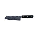 Grand Santoku KIZUNA lame noire manche noir 16cm