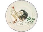Assiette Dessert 23.2 cm Poule Negrel Soie GRANDS OISEAUX