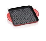 Gril carre en fonte emaillee 24 cm Cerise