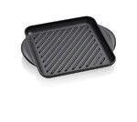 Gril carre en fonte emaillee 24 cm Noir Mat