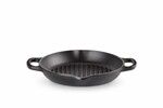 Gril Rond Profond SIGNATURE en fonte emaillee 25 cm Noir Mat