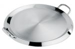 Grill Plancha rond a poignees Inox 34 cm