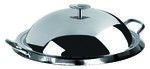 Grill Plancha Inox 34 cm avec Couvercle Inox Bombe