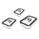 Kit de 3 boites de conservation sous vide en verre