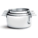 Lot de 3 casseroles-faitouts Twisty en inox O 16-18-20 cm