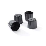 Lot de 4 moules a Canneles Bordelais en acier antiadhesif o 5,5 cm