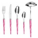 Menagere de 49 pieces Tang fuchsia sans ecrin