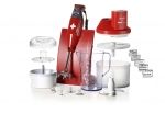 Coffret Bamix Super Box avec mixeur plongeant SwissLine M200 Rouge et 4 embouts