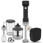 Mixeur plongeant sans fil avec accessoires, avec batterie Noir Mat