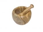Mortier et pilon en olivier diametre 16 cm