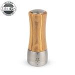 Moulin a Sel Manuel 16 cm en Bois Olivier/Inox MADRAS Mecanisme Zirlion