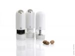 Set de 3 moulins a poivre, a sel et a muscade electriques Alaska Blanc