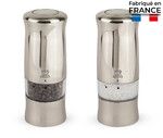 Moulins a sel et a poivre electriques Duo Zeli Chrome mat 14 cm