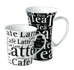 Mug pm cafe latte noir ecriture blanche