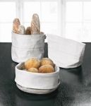 Panier a pain tissu grand modele blanc/creme