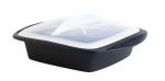 Papillote carree noire avec plateau silicone pour cuisson vapeur et decongelatio