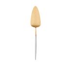 Pelle a tarte Goa en acier inoxydable brosse Gold & manche blanc